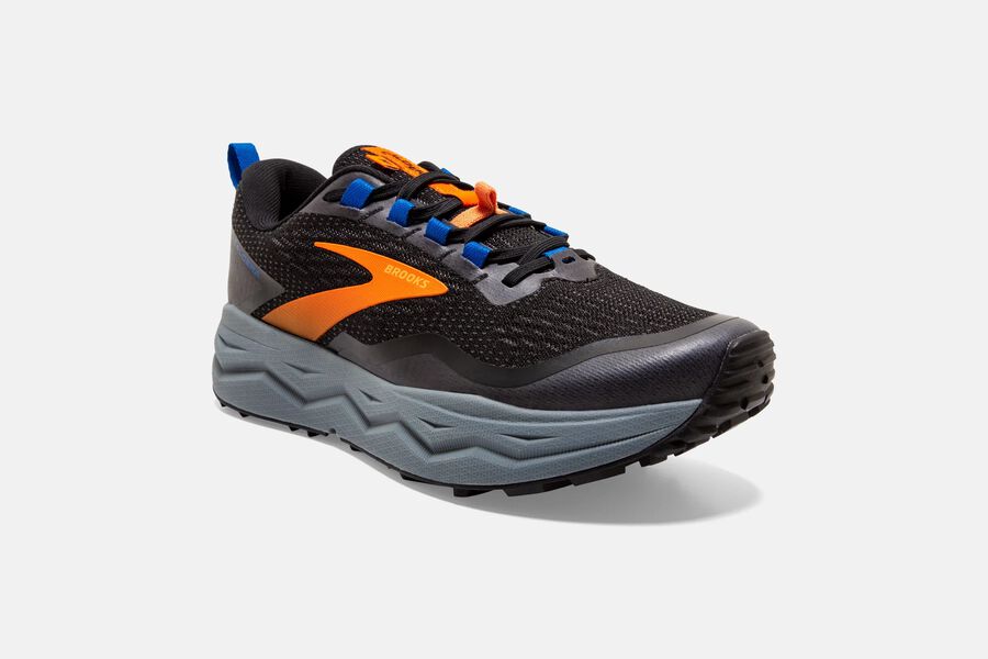 Brooks Caldera 5 Trail Running Shoes Mens - Black/Orange - HCSGI-1460